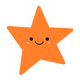 Orange Star vector clipart