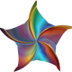 Prismatic Colored Starfish Vector Clipart