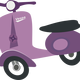 Purple Vespa scooter vector clipart