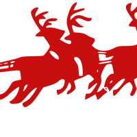 Santa Sleigh pulled by reindeer vector clipart