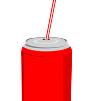 Soda with Central Straw vector file