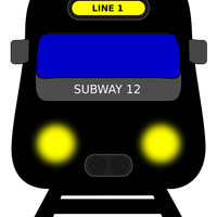 Subway train line 1 vector clipart