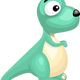 Turquoise Dinosaur Vector Clipart