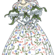 Vintage Woman's Ball Gown vector file
