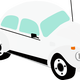 White Beetle Car Vector Clipart
