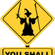 You Shall Not Pass Sign with Gandalf vector clipart