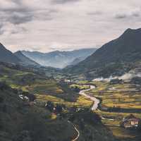 Mountains, river, landscape, and valley in Vietnam