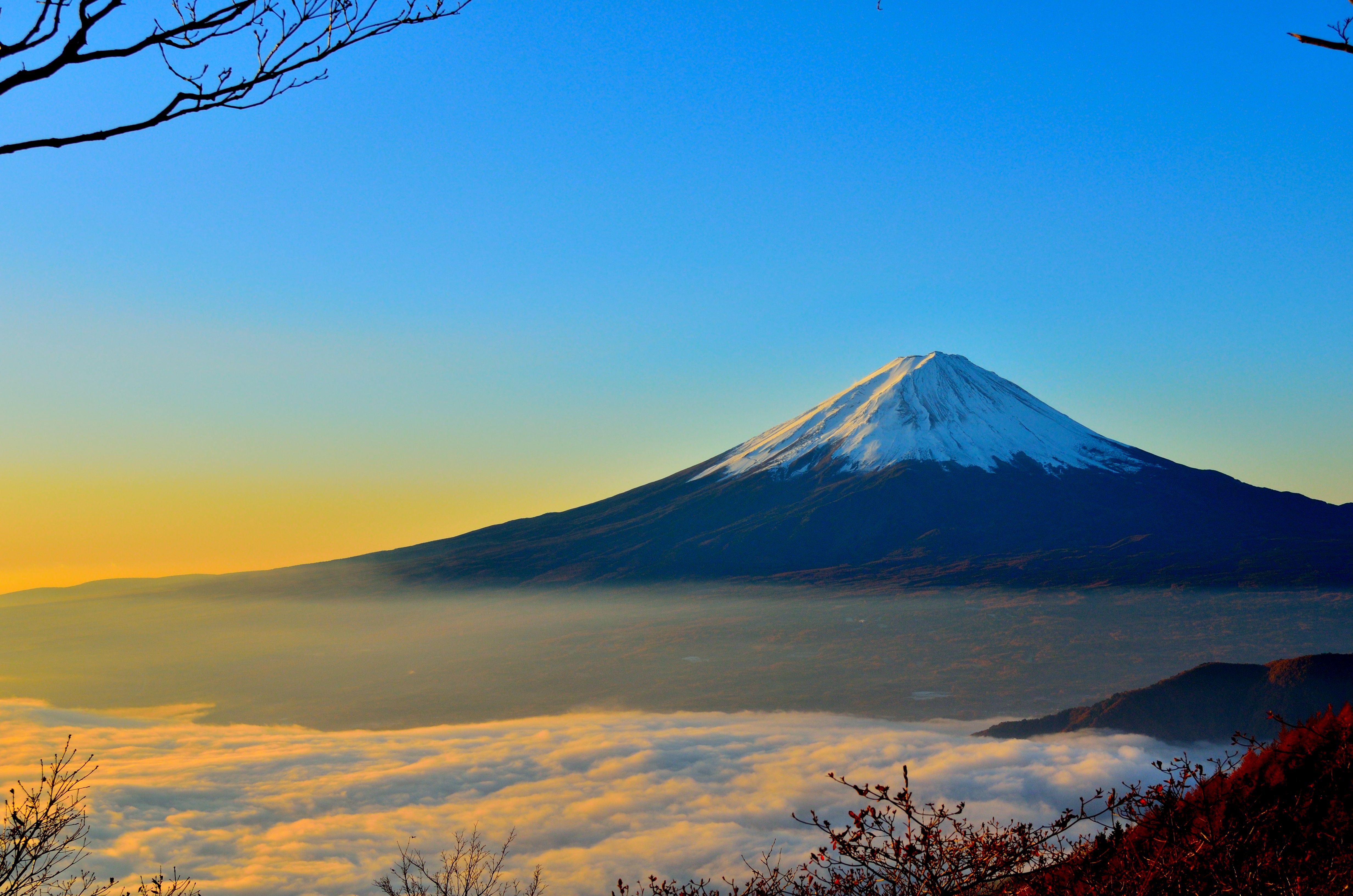  Landscape  with clouds and Mount Fuji Japan  image Free 