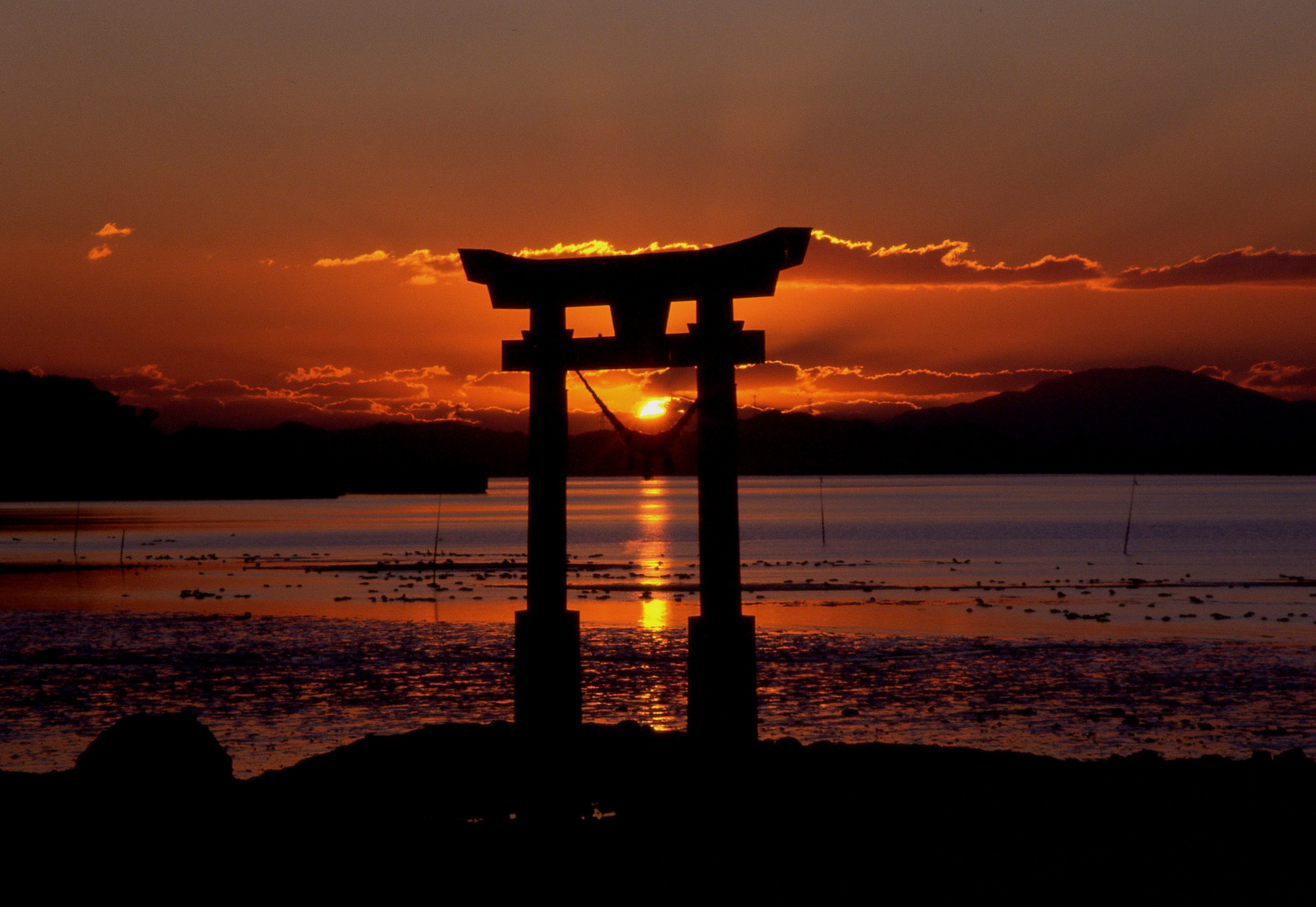 Sunset At Nagao Shrine In Japan Image Free Stock Photo Public 