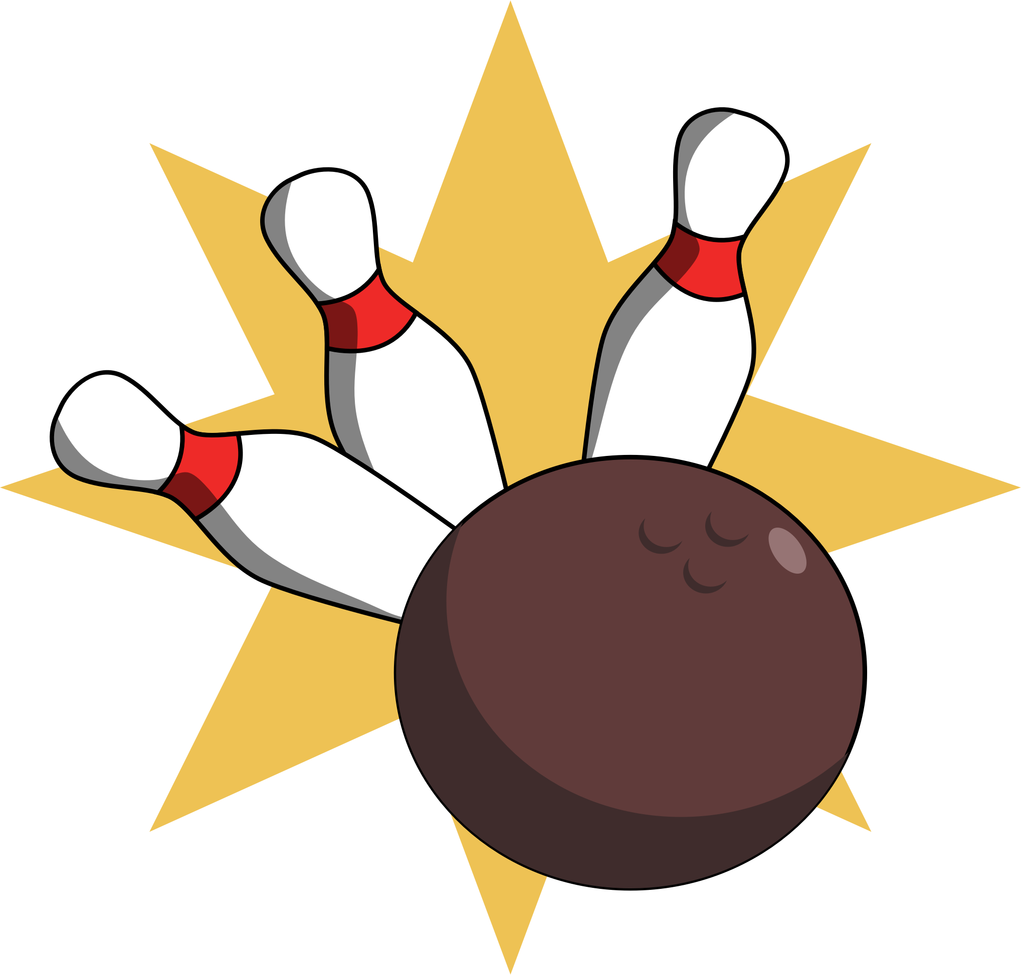 bowling ball and pins vector