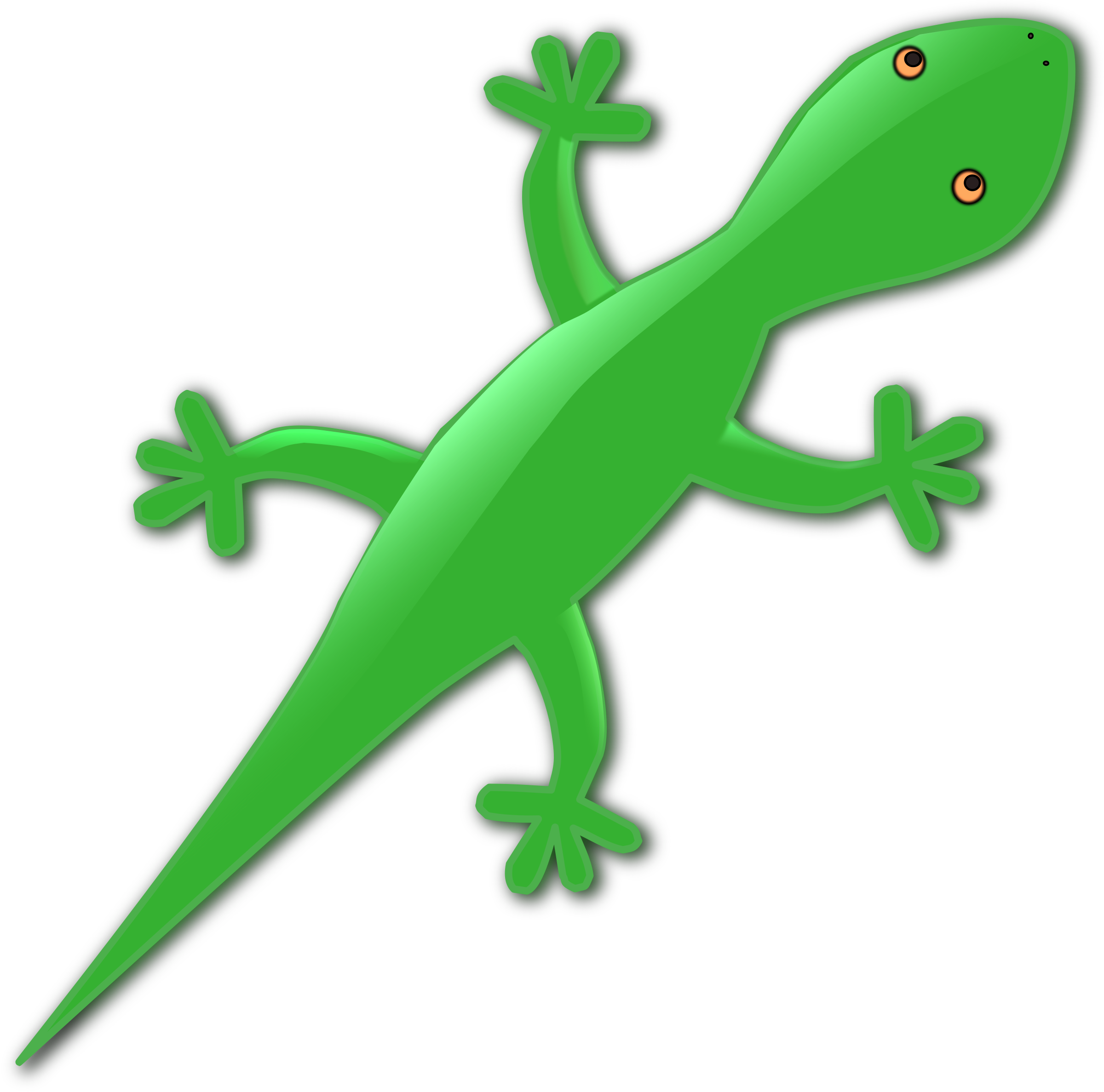 Green Gecko Lizard Vector Clipart image - Free stock photo - Public