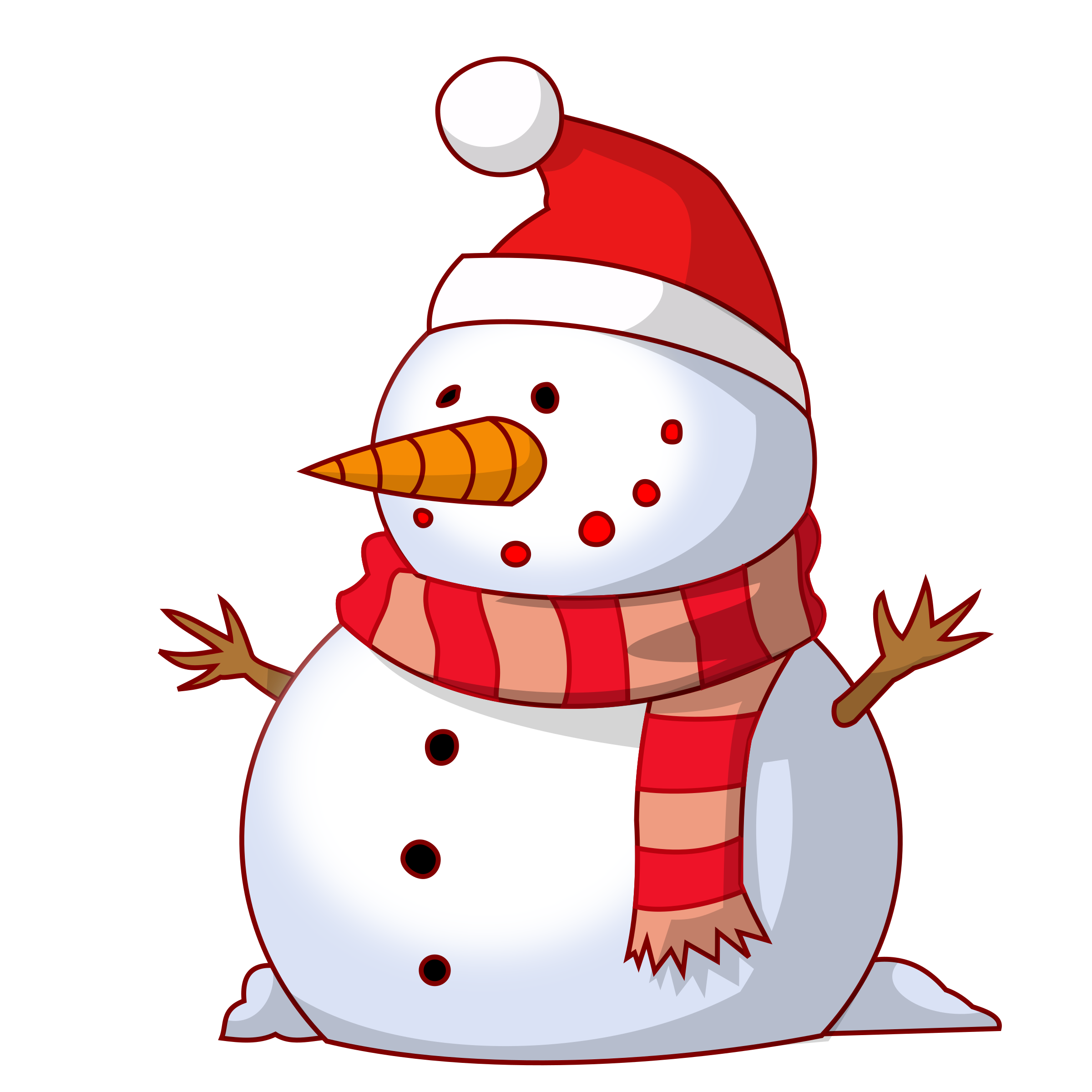 Happy Snowman Vector Clipart image Free stock photo Public Domain