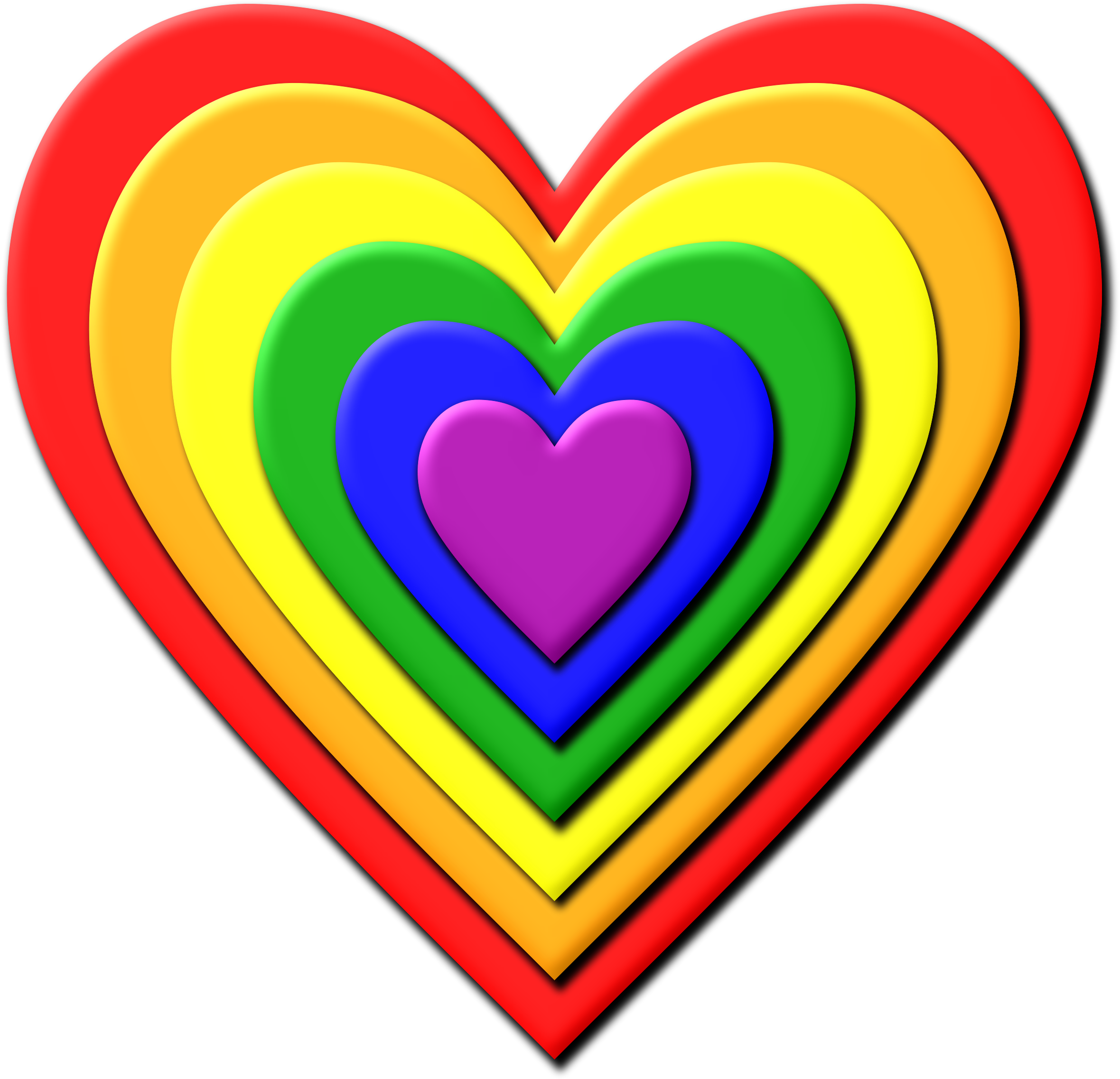Download Multi Layered Rainbow Heart Vector Clipart image - Free ...