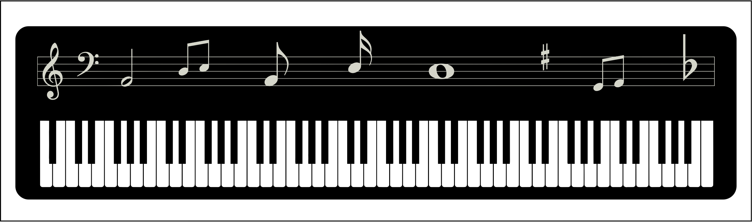 Download Piano Keyboard with Notes vector file image - Free stock ...