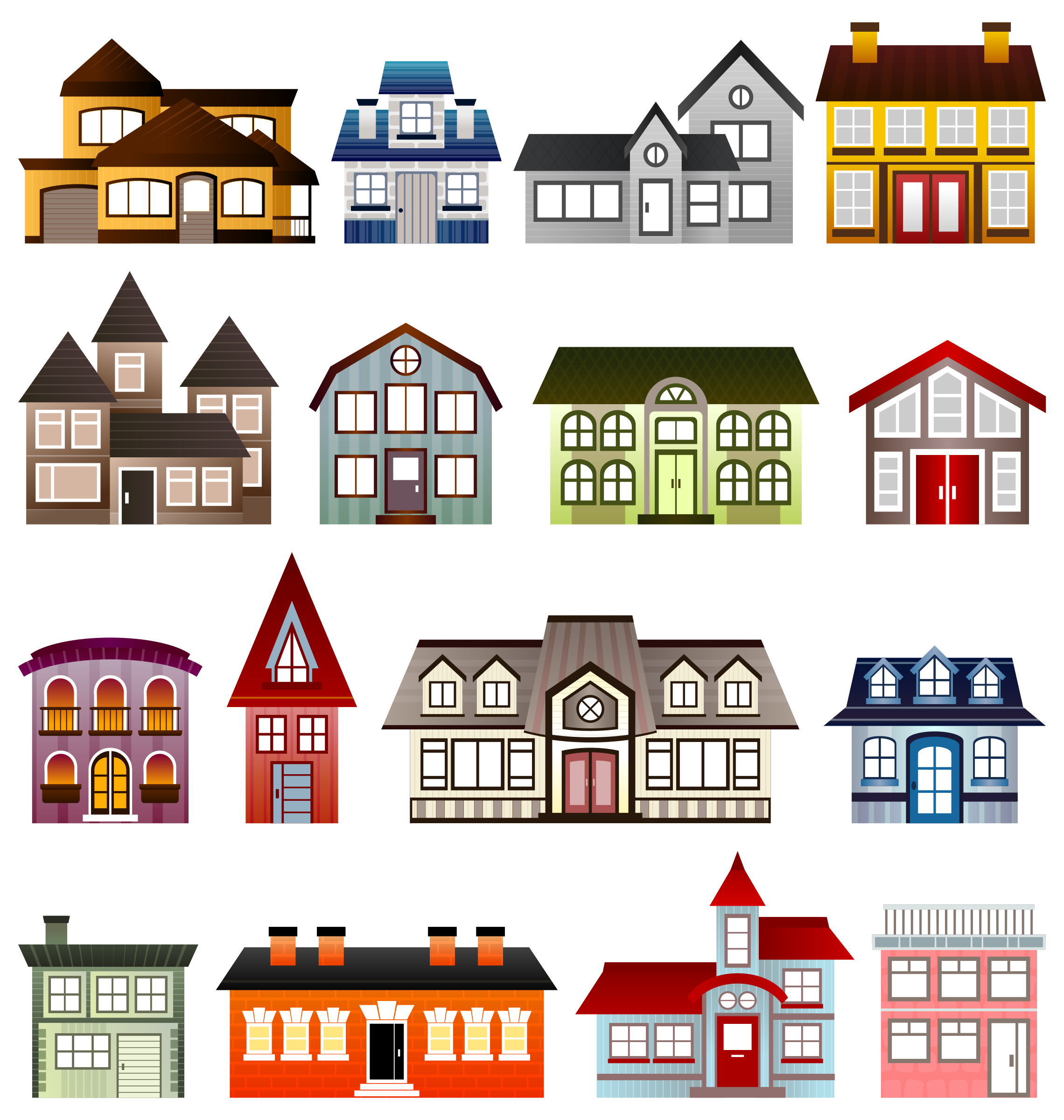 Download Simple Houses Vector Clipart image - Free stock photo - Public Domain photo - CC0 Images
