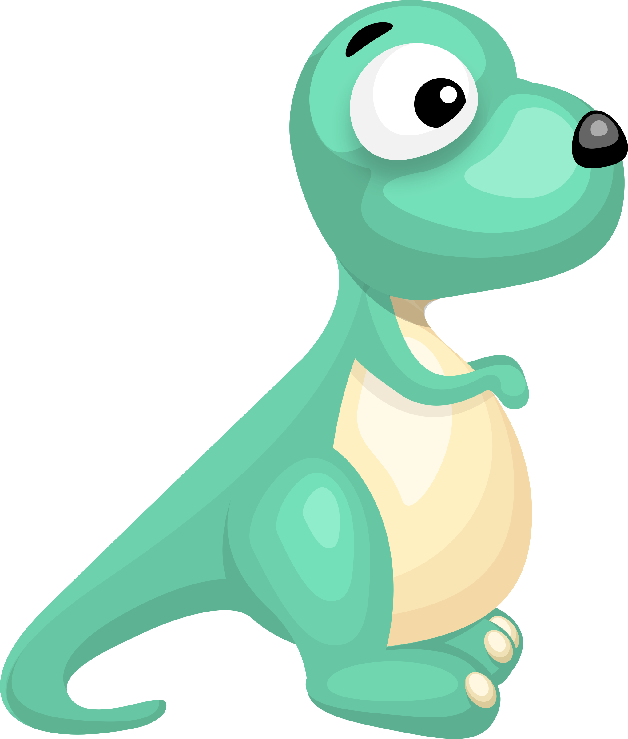 Turquoise Dinosaur Vector Clipart image - Free stock photo - Public