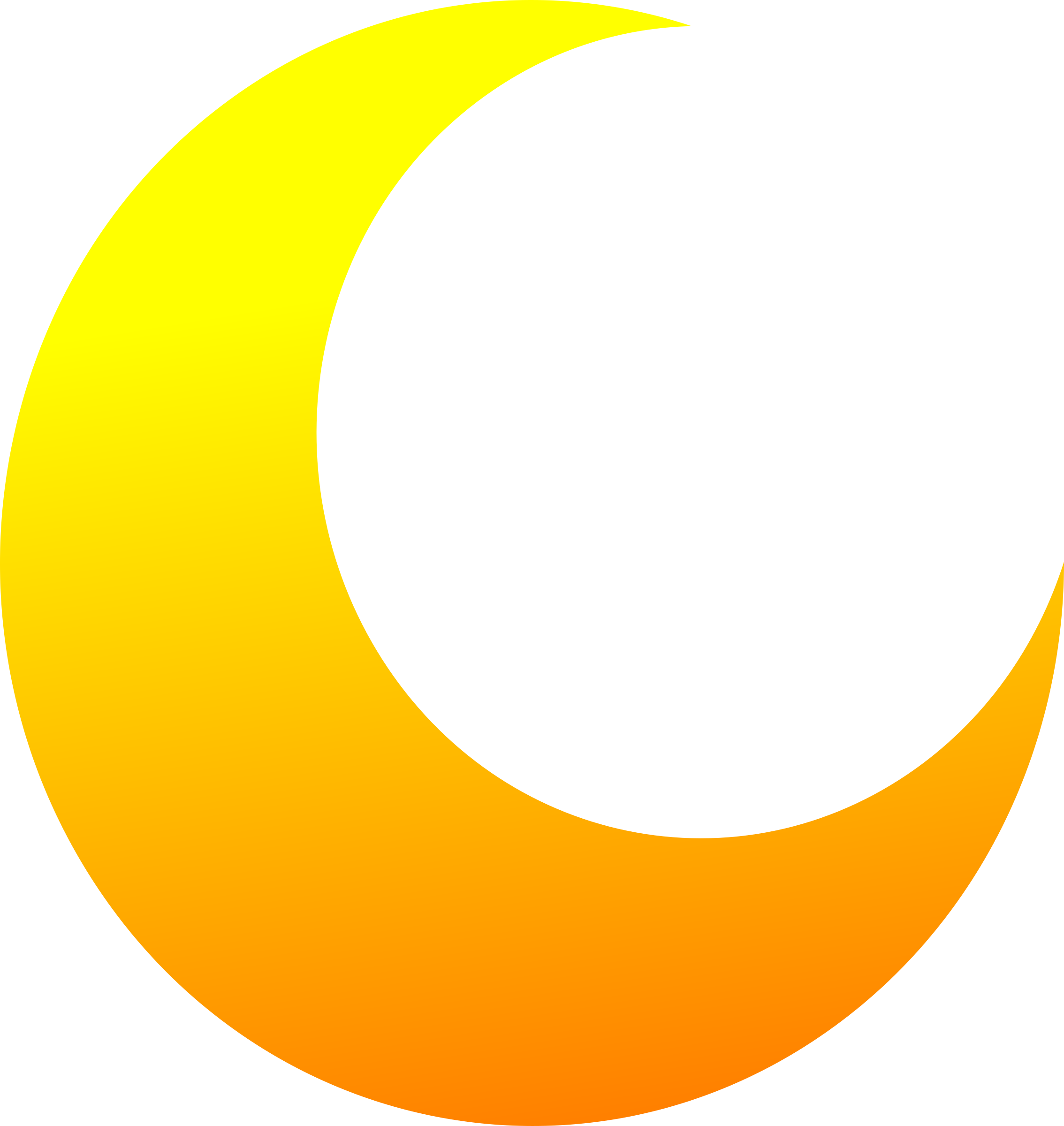 Yellow Crescent Half Moon Vector Clipart image - Free stock photo