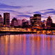 Night Time Skyline across the water in Montreal, Quebec, Canada image ...